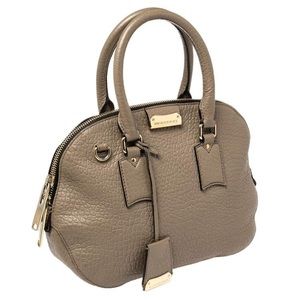 Burberry Grey Grain Leather Orchard Satchel.